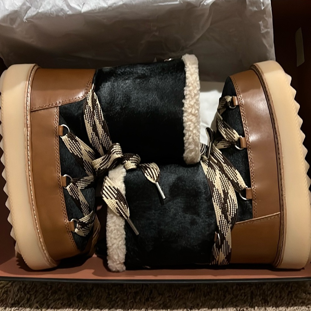 Coach genuine calf hair boots